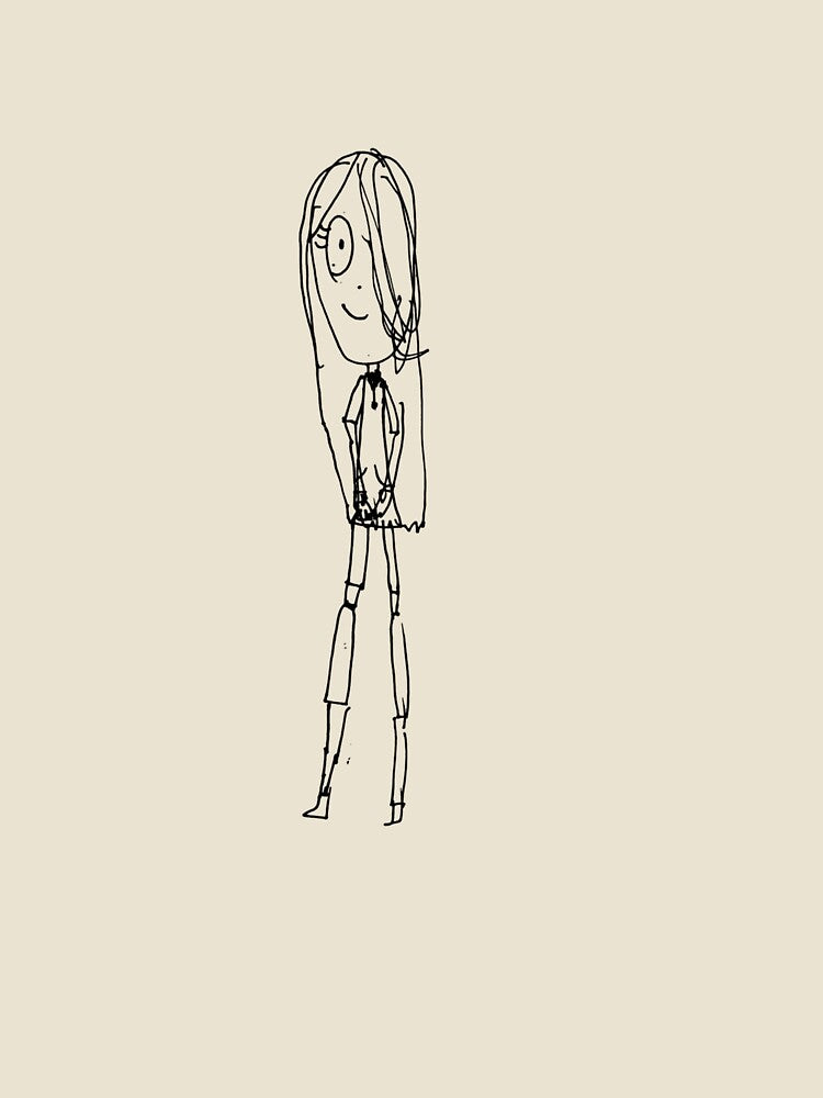 Cool Long Hair Girl Cartoon Sketch by Happy-Kidoodles