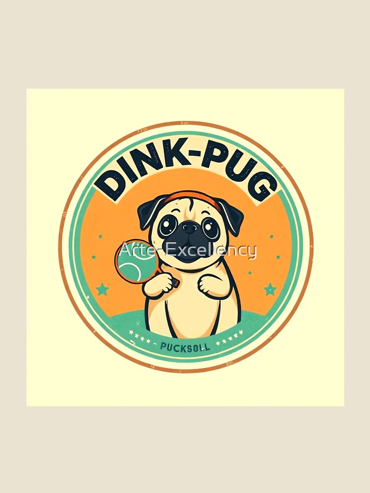 Pickleball Pug Dink Parade Retro Badge by Arte-Excellency