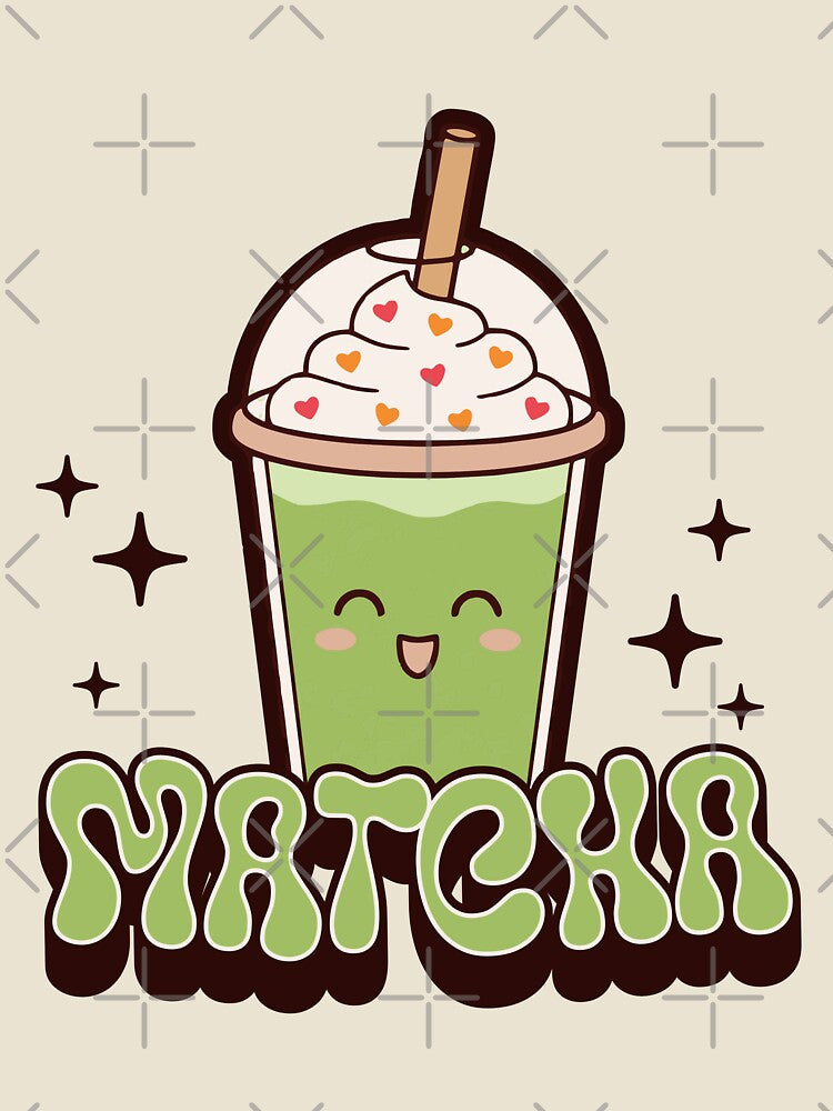 Cute Matcha Drink Illustration – Kawaii Green Tea Cup by Trend-Dify