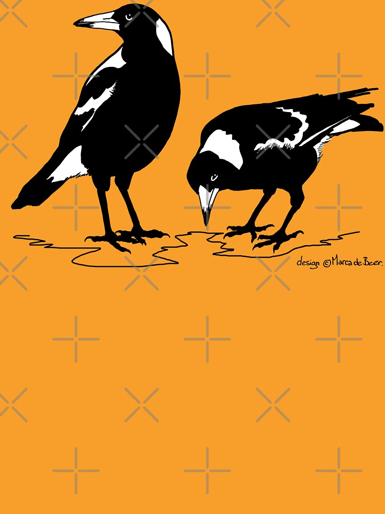 MAGPIES - australian magpie graphic art t-shirt by pavlovais