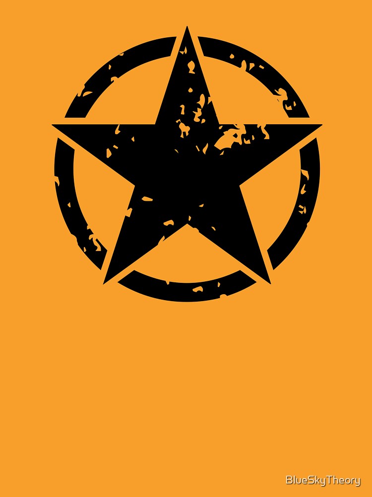 Distressed Black Military Star Sticker by BlueSkyTheory
