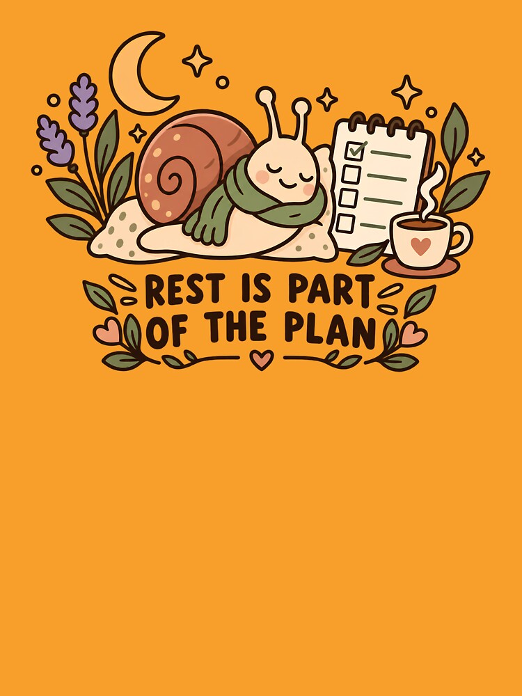 Rest Is Part of the Plan Cozy Snail ADHD Reminder by Tharaazu