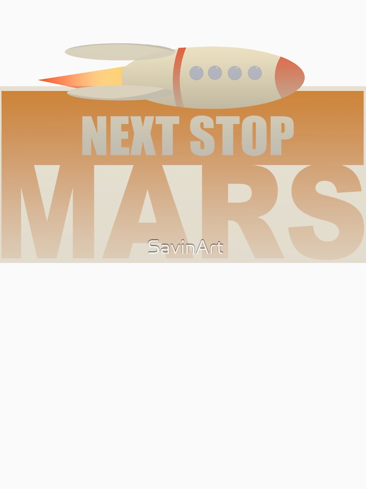Next stop Mars - retro rocket by SavinArt