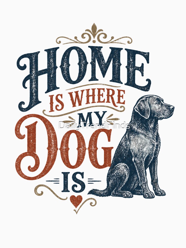 Home Is Where My Dog Is Vintage Dog Lover Shirt Gift Idea by DailyTrendFinds