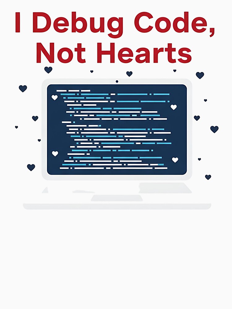 I Debug Code Not Hearts Software Developer Valentine Design by Muzgle