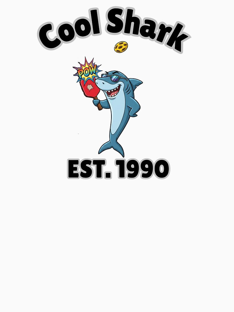 Vintage Cool Shark Pickleball Est 1990 - Court Shark Smash by "Positive Vibes & Daily Lifestyle"
