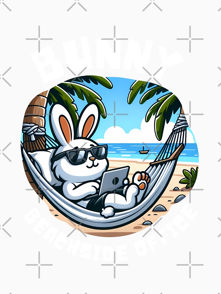 Bunny Beachside Office: Work and Waves by Upetees