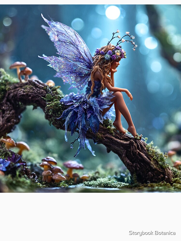 Moonlit Forest Fairy On Branch by Storybook Botanica