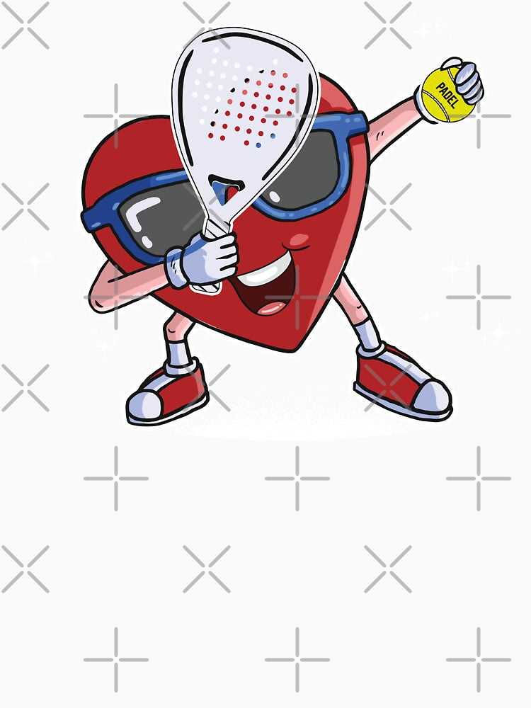 Padel Dabbing Heart Valentine’s Day gift for padel tennis player by grinta2021