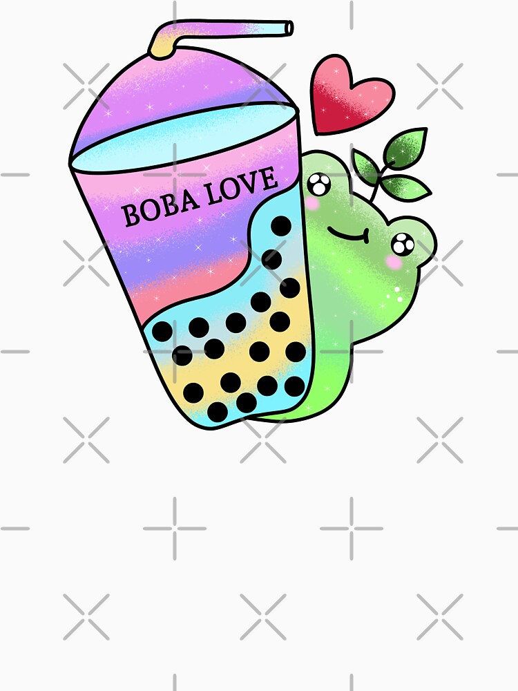 Kawaii cute frog drinking boba by Quacktails