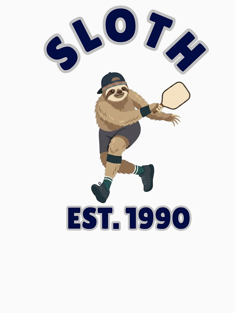 Vintage Sloth Pickleball Est 1990 - Slow & Steady by "Positive Vibes & Daily Lifestyle"