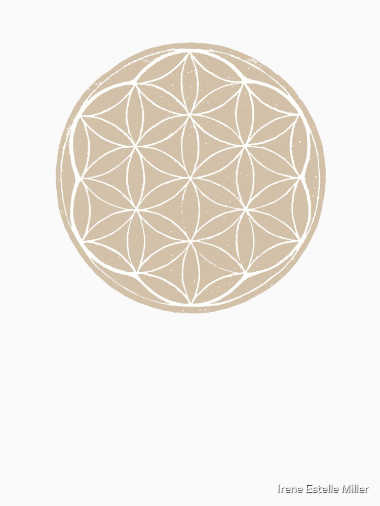 Flower of Life Linocut - Dove + Snow by Irene Estelle