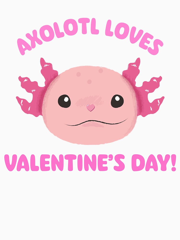 Axolotl Loves Valentine's Day! - Lovely Axolotl Valentine's Day by Fede Prints