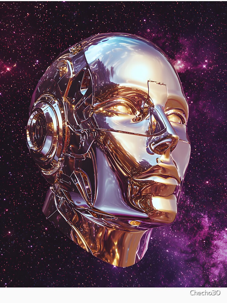 3d Render Of Chrome Android Face, Warm by Checho30