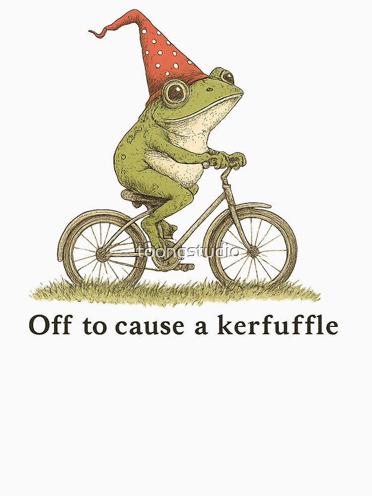 Off to Cause a Kerfuffle Frog, Funny Weirdcore Sayings, Meme by toongstudio