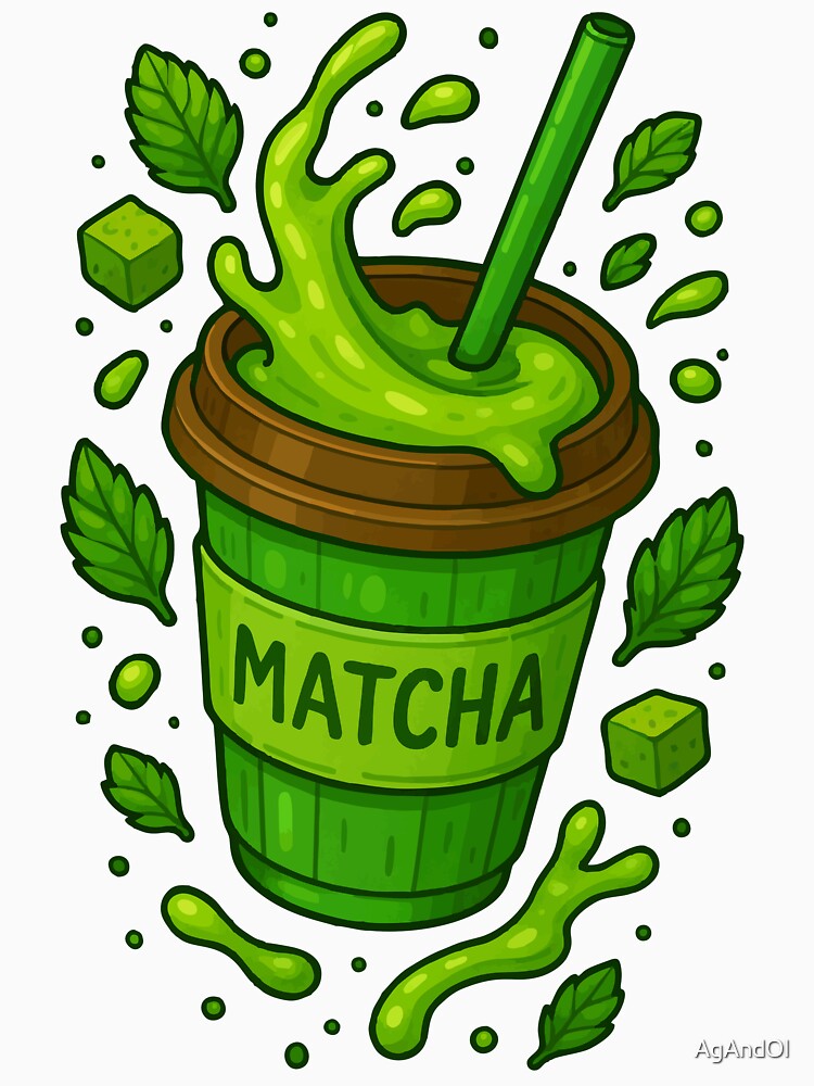 Matcha Madness - Funny Food Graphic by AgAndOl