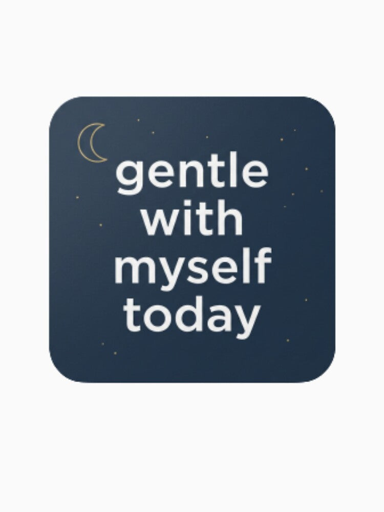 Gentle With Myself Today – Calm Self Care Spiritual Typography Design by CosmicQuietStudio
