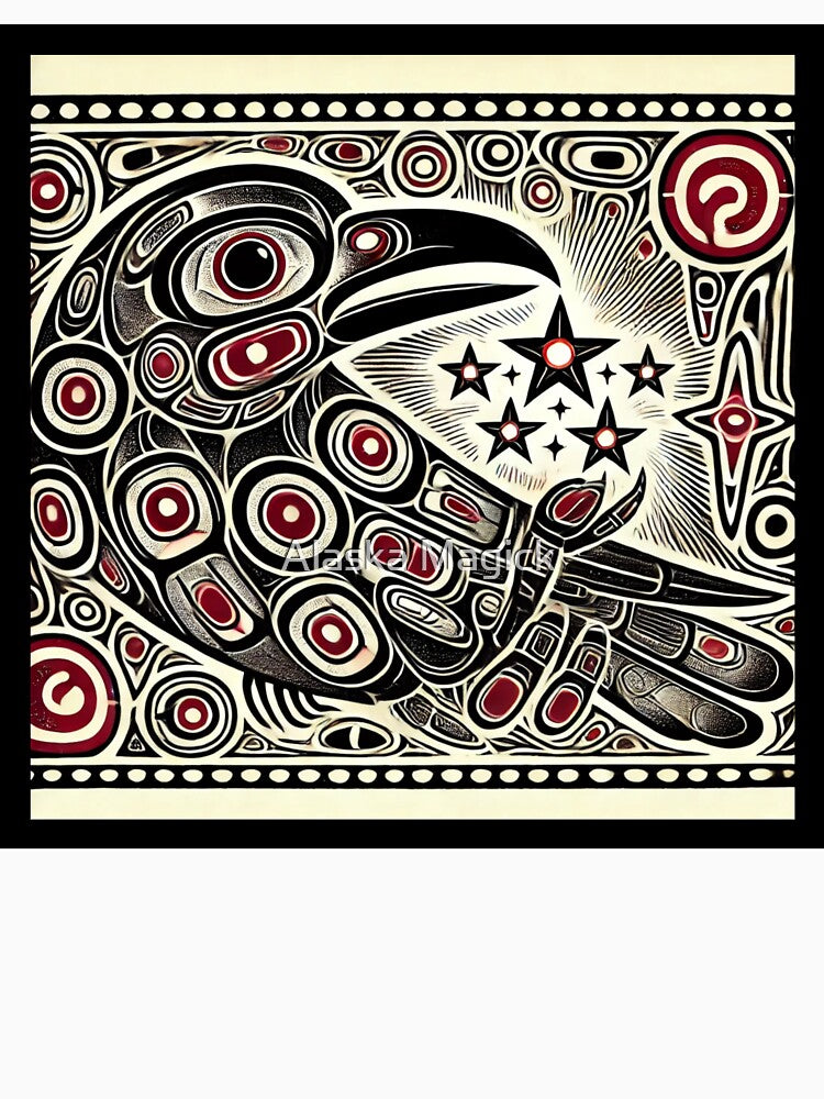 Raven Steals the Stars – Northwest Coast Native Art | Tribal Formline Design | Indigenous Mythology by Alaska Magick