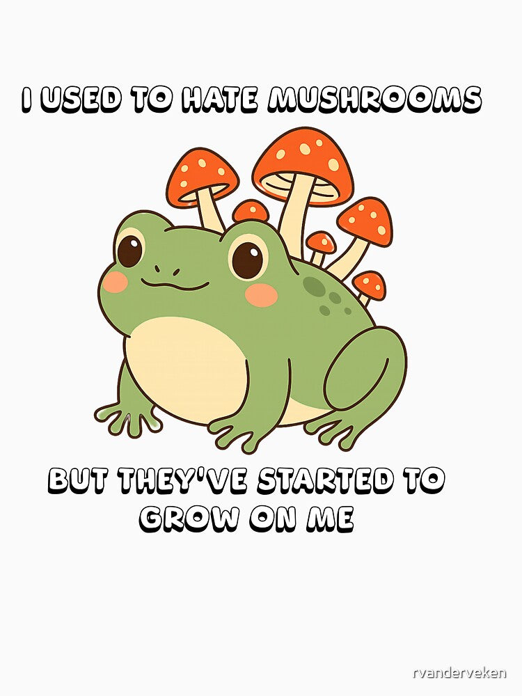 I used to hate mushrooms but they've started to grow on me. Cute Frog T-Shirt by rvanderveken