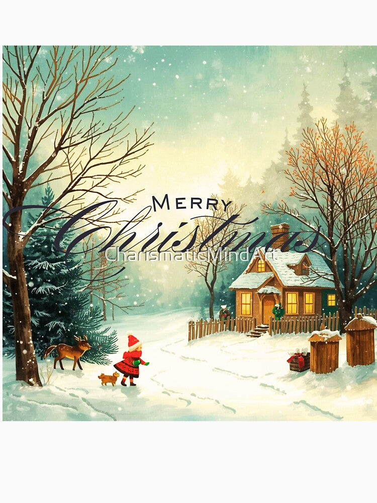Merry Christmas Vintage Fairy Tale Winter Art by CharismaticMindArt