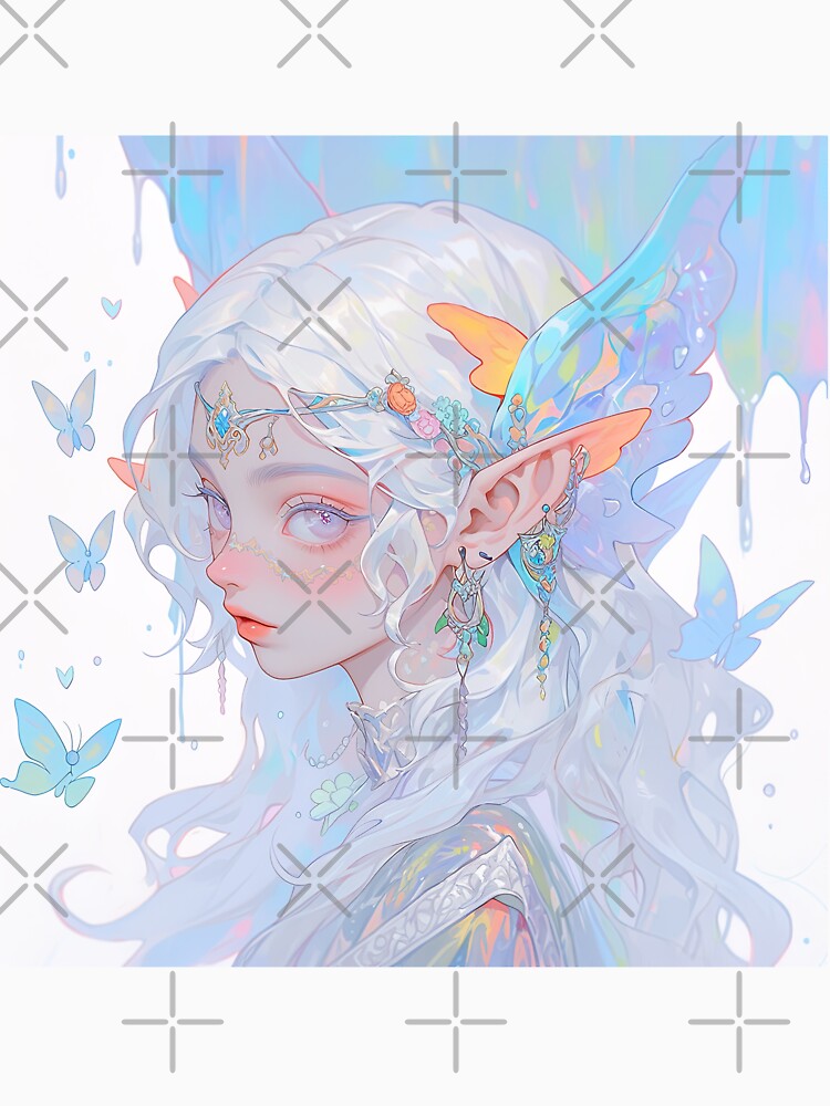 Ethereal Angelic Butterfly Anime Girl by bubblegoth