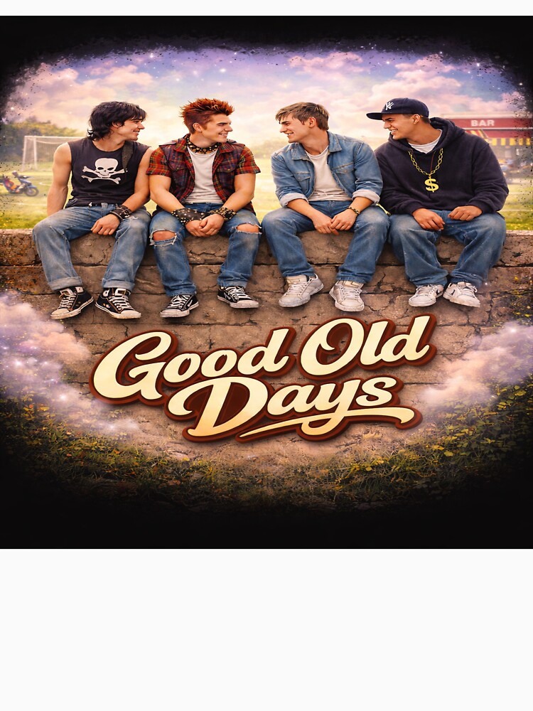 Good Old Days – 90s Summer Nostalgia & Friendship Artwork(90s Summer Memories – Good Old Days Retro Design) by DanRoseMind