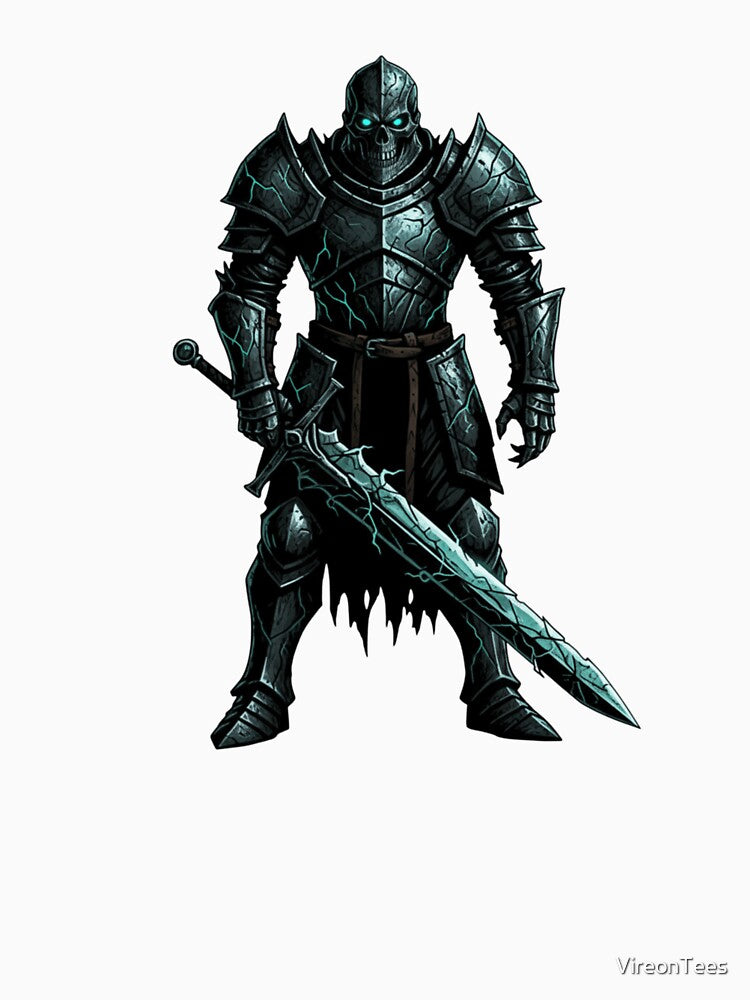 Dark Undead Knight – Shadow Warrior Fantasy Gamer Art by VireonTees