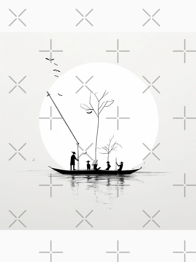 Minimalist abstract moon art design by Feluceo