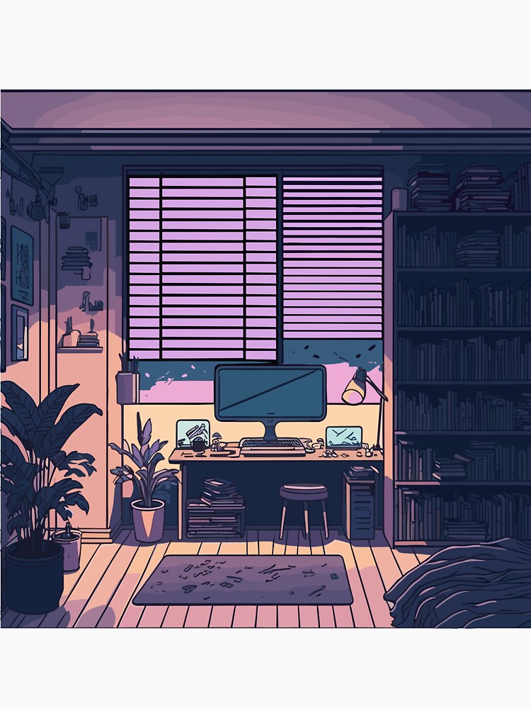 Chill Evening Lofi Anime Bedroom by PrintbyDay