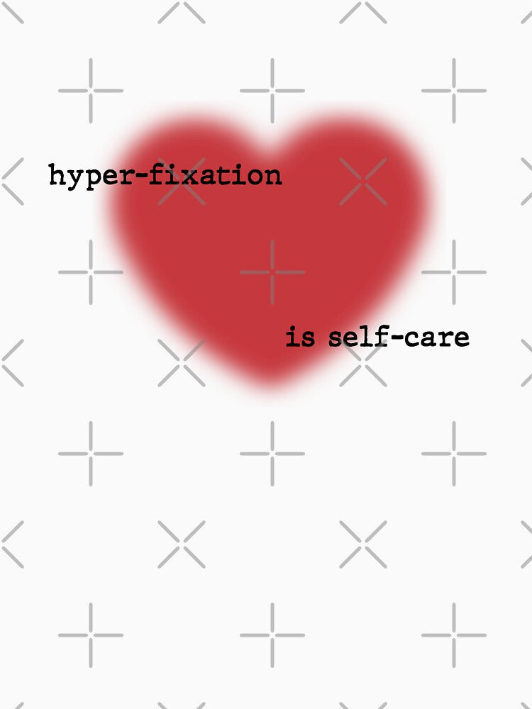 Hyperfixation Is Self-Care — Blurry Heart Typewriter Quote | ADHD Humor Gift, Neurodivergent Sticker by ArtofDari