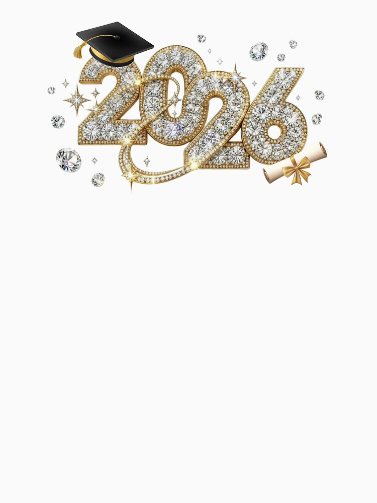 Copy of Graduate 2026 (Offset) with Diamonds, Stars & Black Graduation Hat by JeweledDesigns