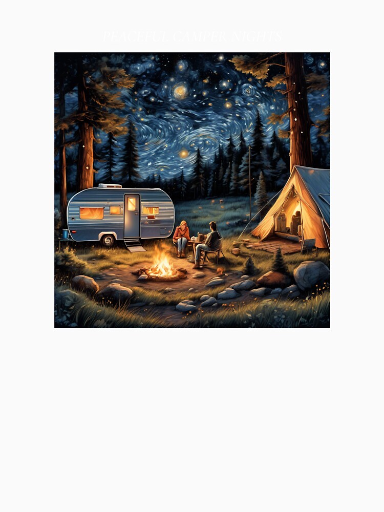 Peaceful Camper Nights Camping Design by WicklTees
