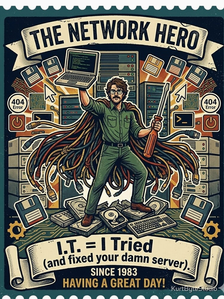 Tech Support Hero  Saving Computers Since Day One by KurtByteStudio