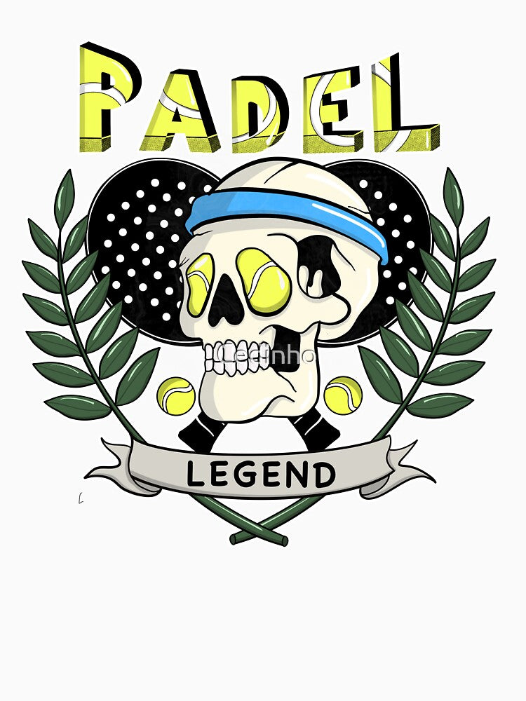 Padel legend skull with padel tennis balls as eyes by Cedinho