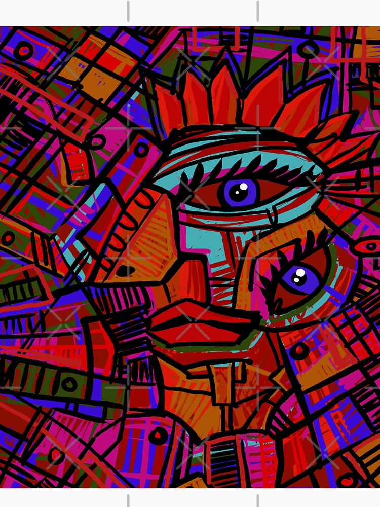 futuristic abstract face, red, by neurostructure