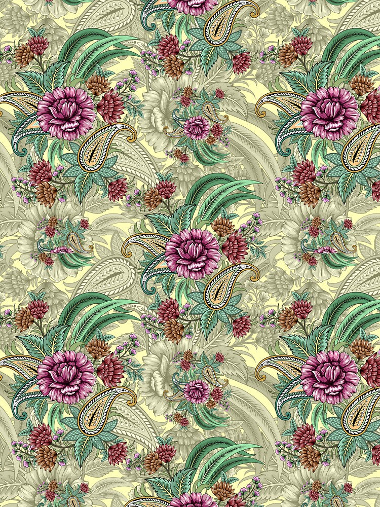 hand drawn floral paisley pattern by vidyaroul
