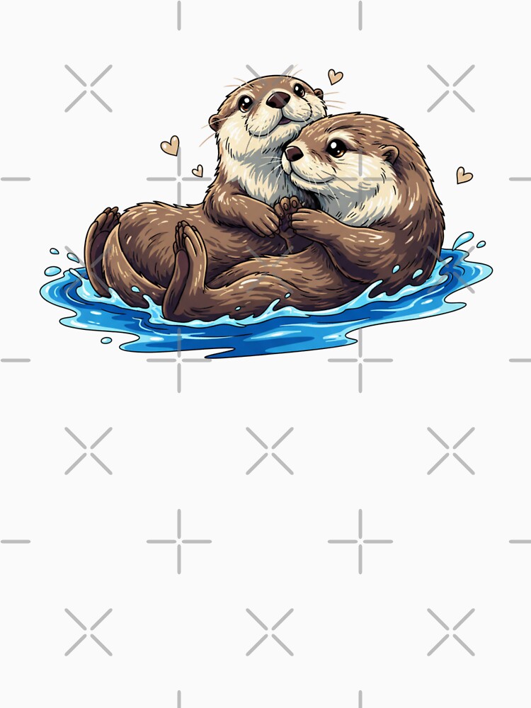 Sea Otters Holding Paws Cute Couple Sticker Romantic Anniversary Gift by Relatable-Ramen