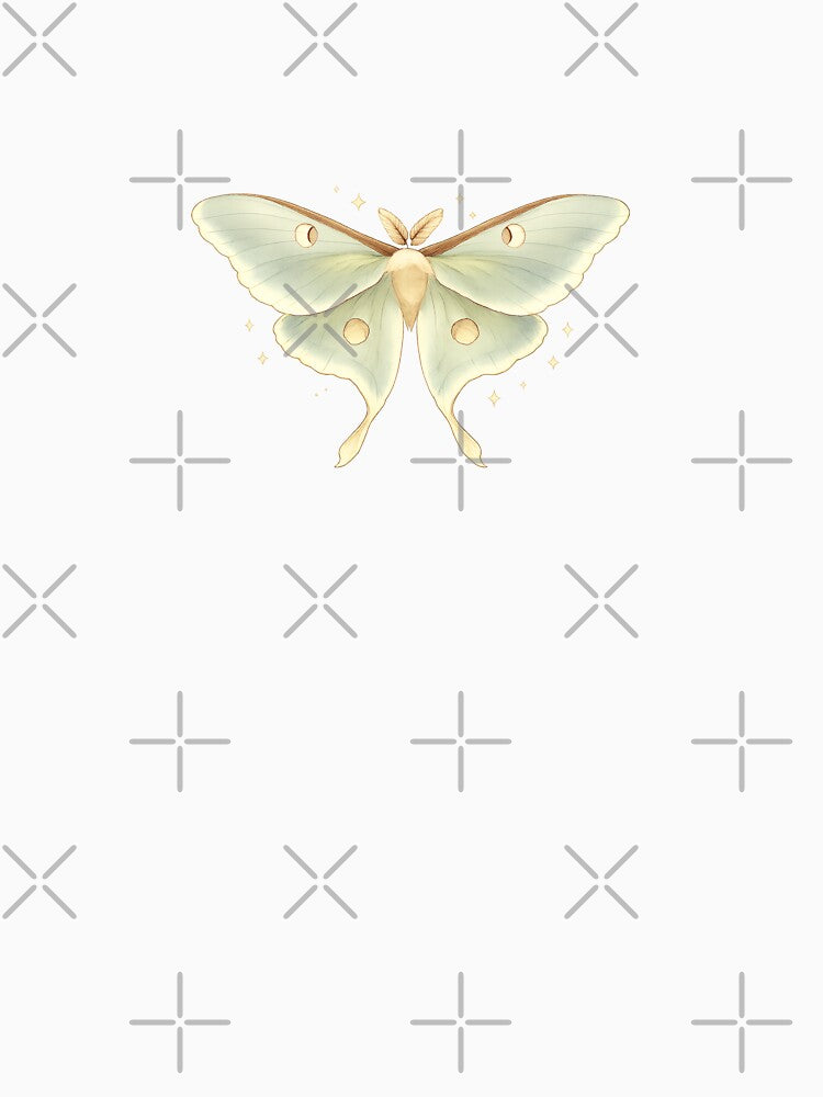 Luna Moth Soft Cottagecore Nature Illustration by Midnight Garden