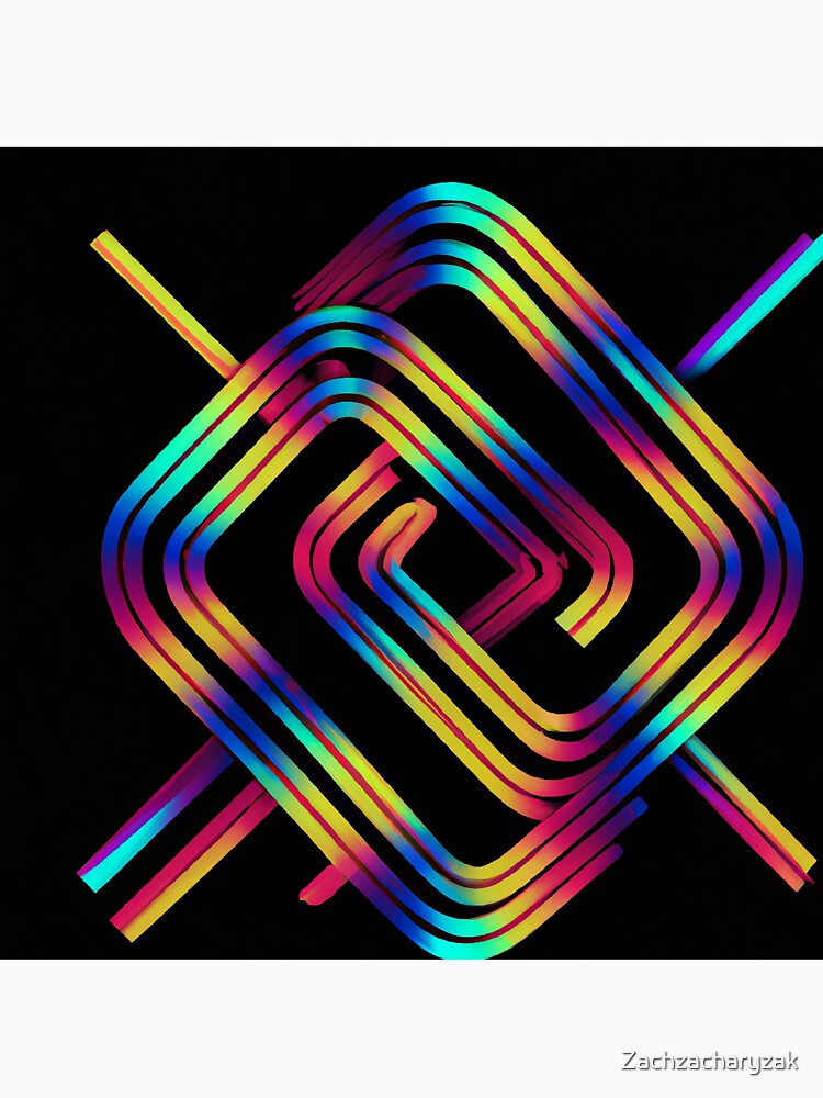 Geometric Symmetry and Bold Colors: A Modern Mid Century Abstract by Zachzacharyzak