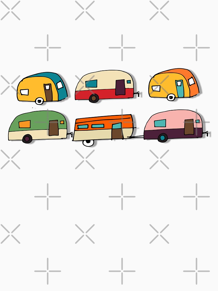 Retro Campers Pink #Midcenturymodern by susycosta