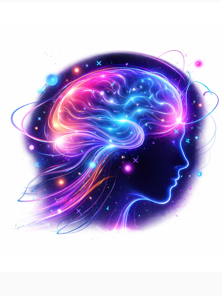 Neon Mindscape – Futuristic Abstract Human Head Digital Art by NomadUSArt