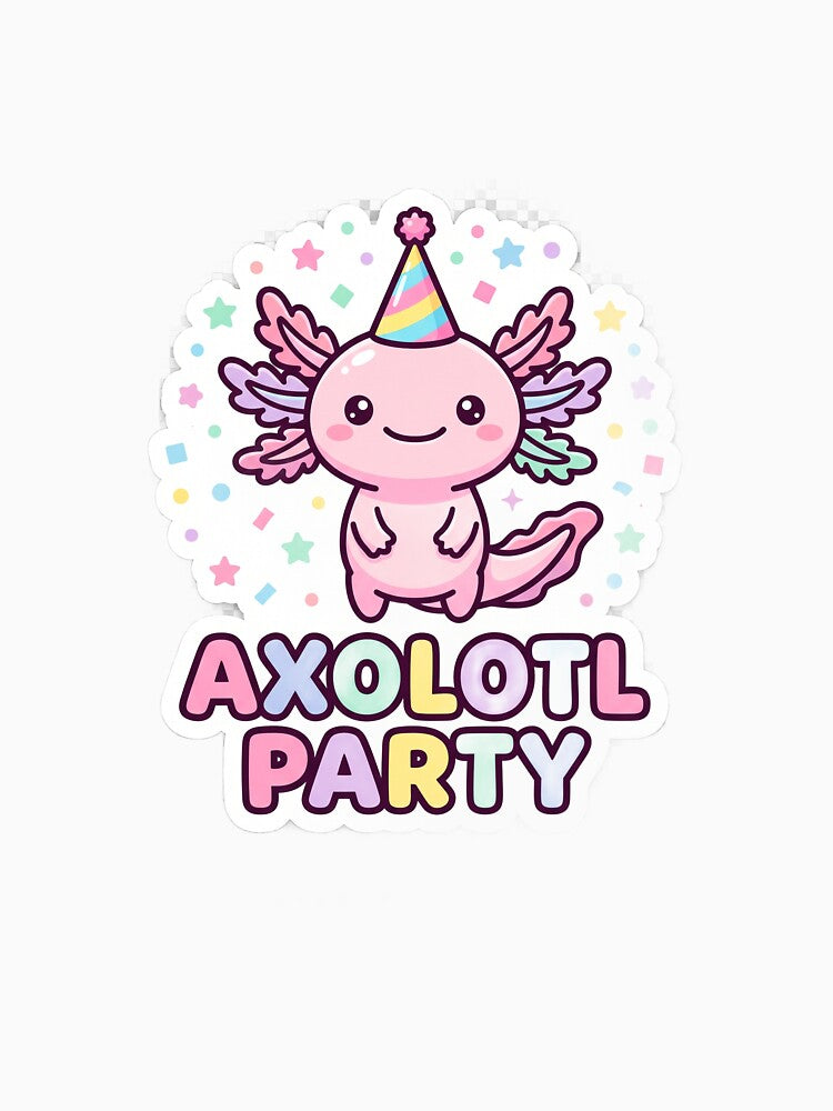 Axolotl Party Cute Kawaii Birthday Axolotl Design by Faissal SBIAA