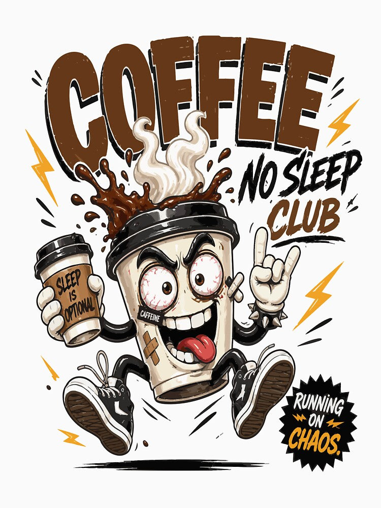 Sleep Is Optional – Coffee Chaos by Chaotic Raccoon