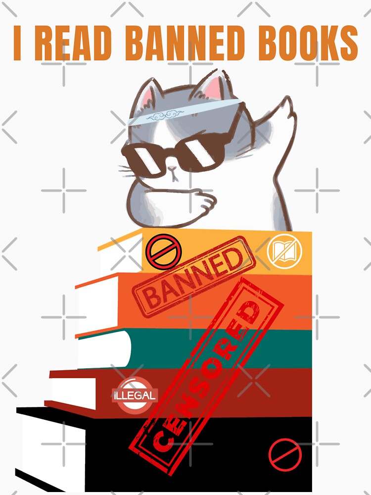 I Read What I Want Funny Dabbing Cat Reading Banned Books by Ahmed  Feki