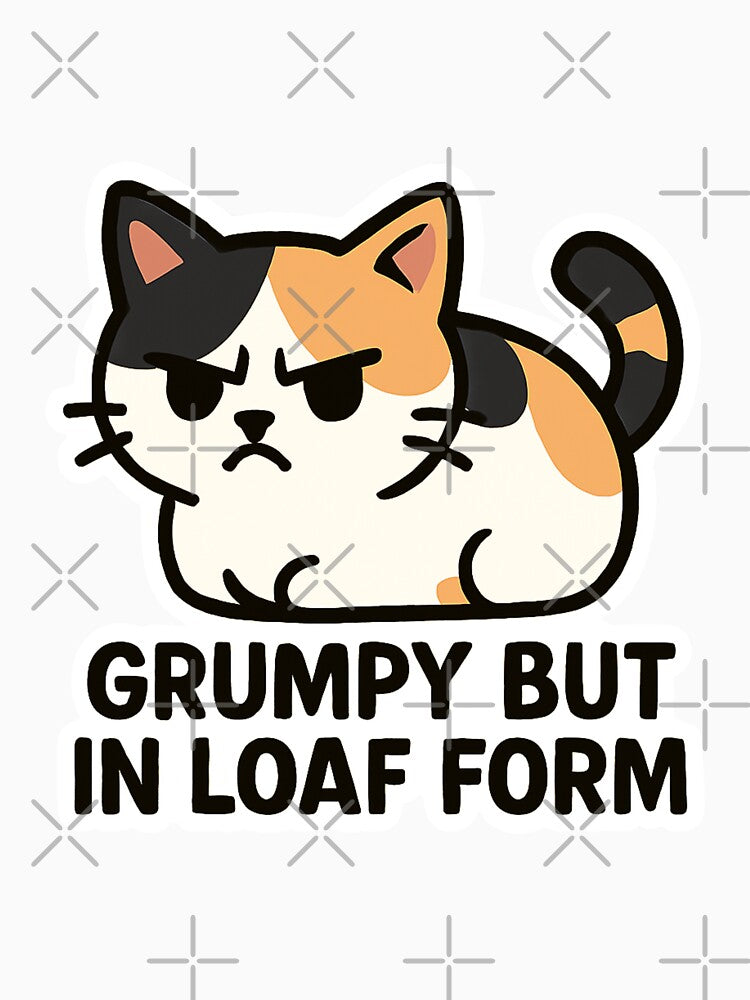 "Grumpy Loaf" Funny Kitten Vector Sticker by catastrocat