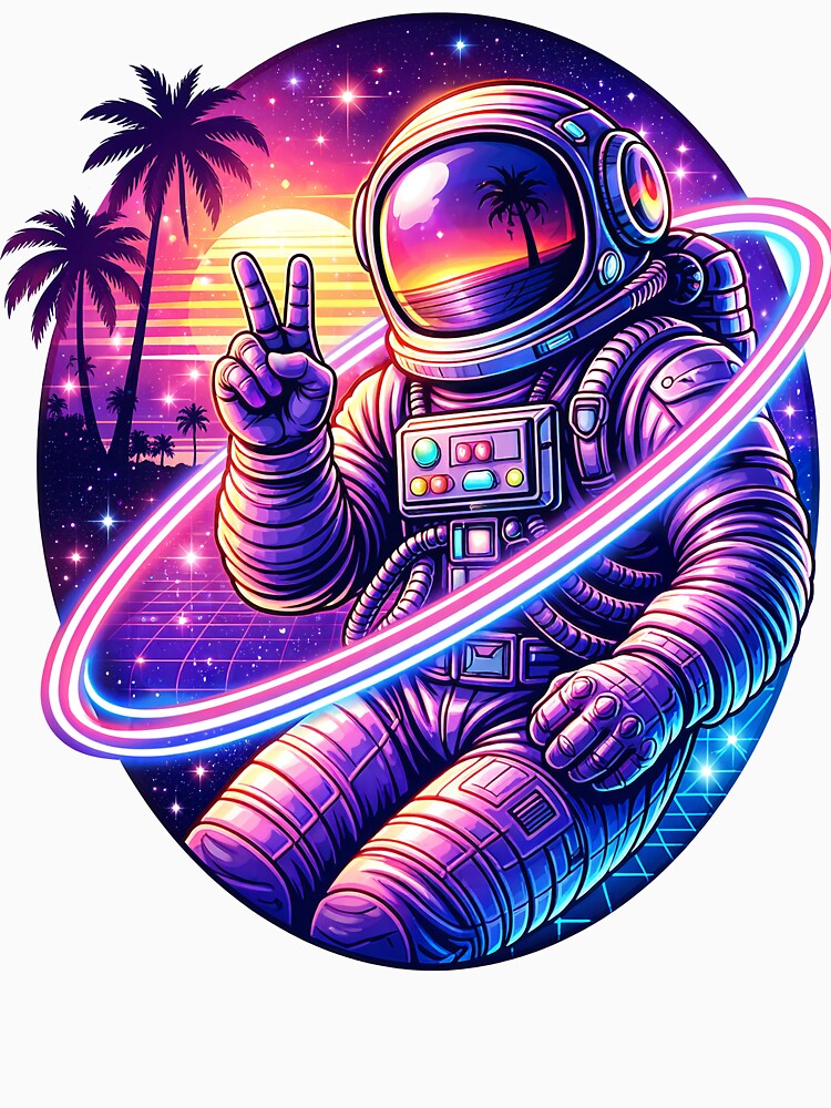 Vaporwave Astronaut Retro Sunset Aesthetic by TunikaSVEN93