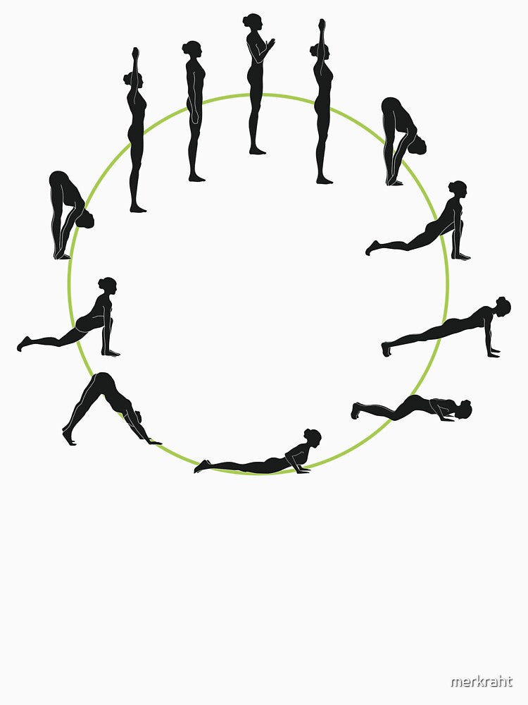 Yoga Poses Sun Salutation - Yoga Gear for Yoga Teachers and Certified Yoga Instructors for Class by merkraht