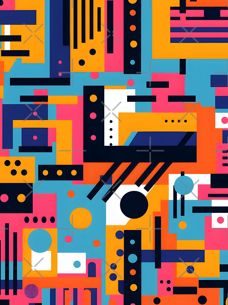Abstract Geometric Pattern, Colorful Geometric Shapes by TornadoVibes