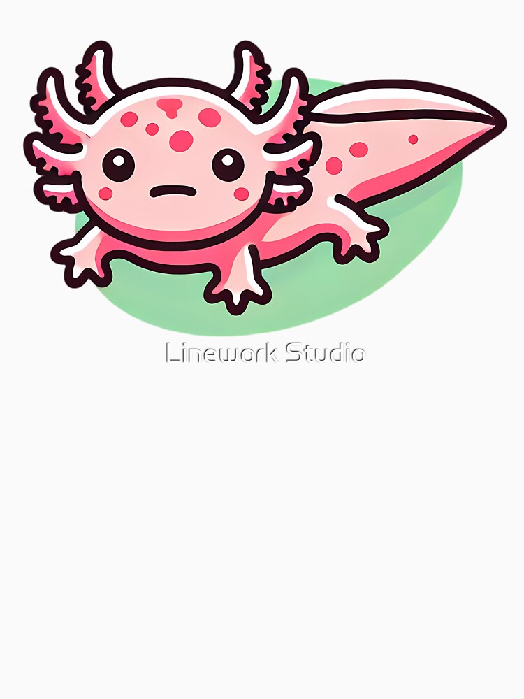 Adorable Pink Axolotl. by Linework Studio
