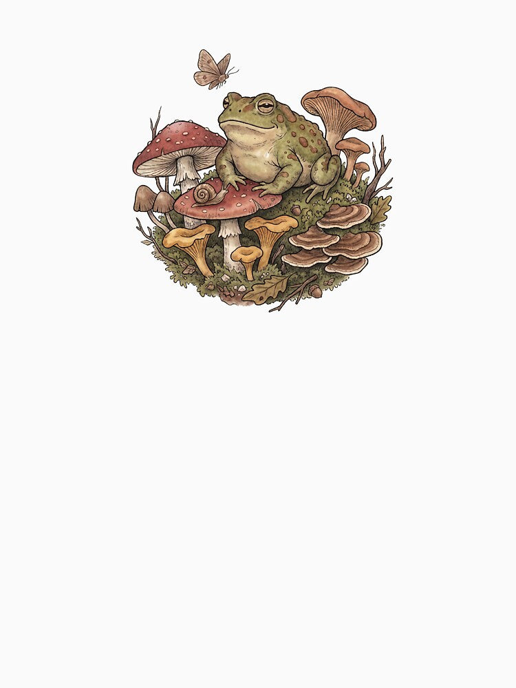 Frog on Mushroom Throne by Sumi & Stone